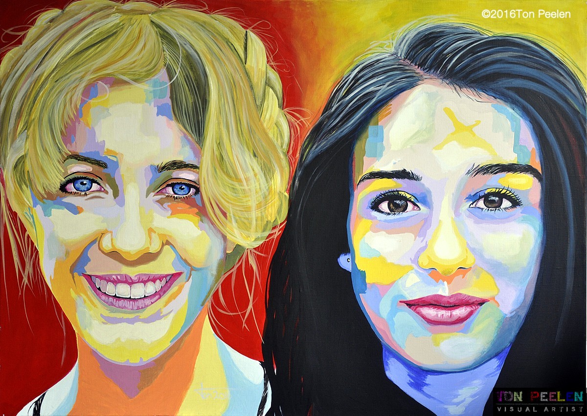 Chicas de Ibiza, portrait by Dutch artist Ton Peelen