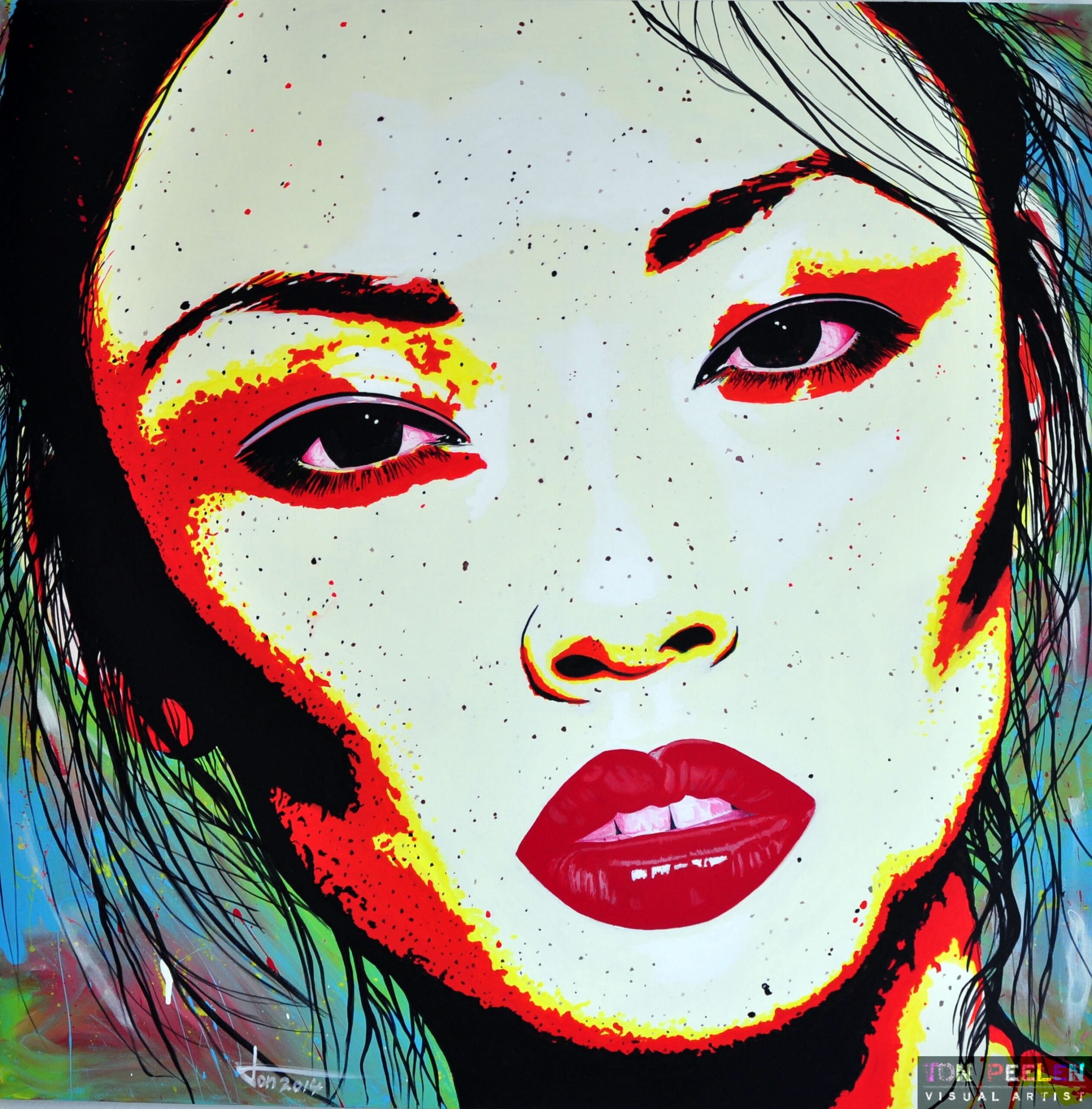 Portrait of Alice Ma, painting by Dutch Artist Ton Peelen